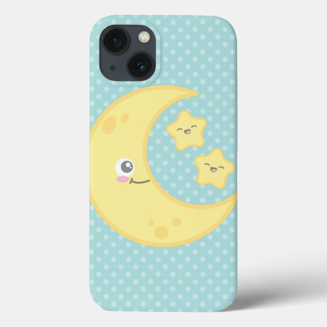 Kawaii Moon and Stars iPad Air Case (Back)