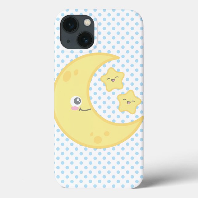 Kawaii Moon and Stars iPad Mini Case (Back)