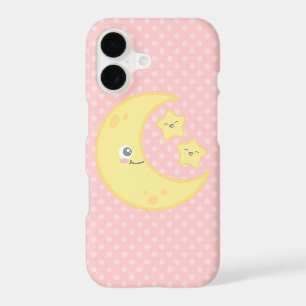 Kawaii Moon and Stars iPhone Case