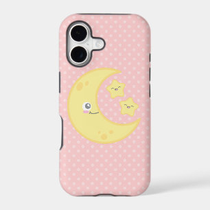 Kawaii Moon and Stars iPhone Case