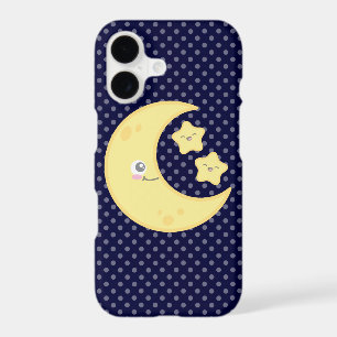 Kawaii Moon and Stars iPhone Case