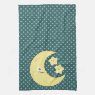 Kawaii Moon and Stars Kitchen Towel