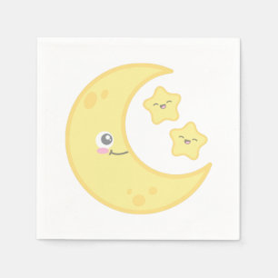 Kawaii Moon and Stars Napkins