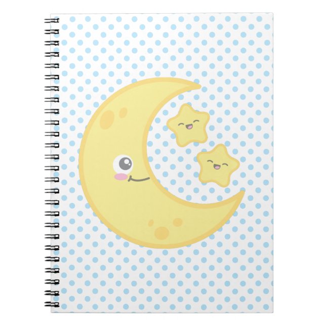 Kawaii Moon and Stars Notebook (Front)