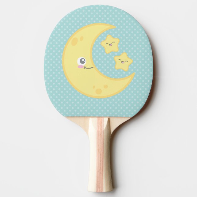 Kawaii Moon and Stars Ping Pong Paddle (Back)