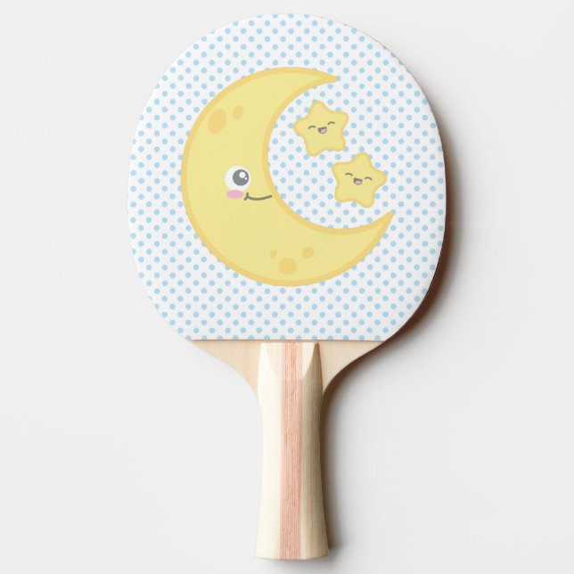 Kawaii Moon and Stars Ping Pong Paddle (Back)
