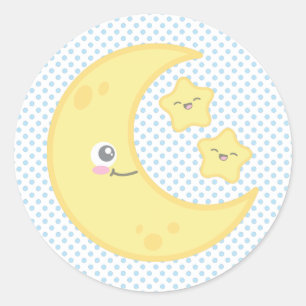 Kawaii Moon and Stars Stickers