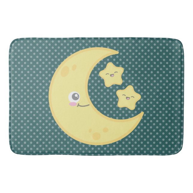 Kawaii Moon & Stars Bath Mat (Front)