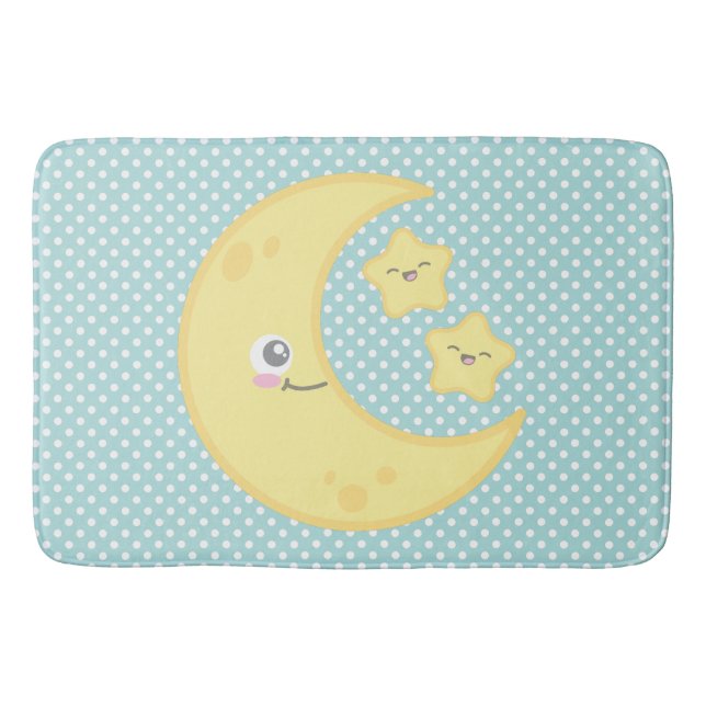 Kawaii Moon & Stars Bath Mat (Front)