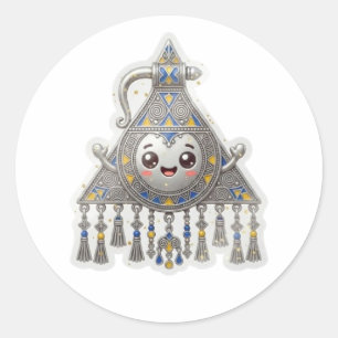 Kawaii Moroccan Amazigh Fibula - Traditional Tizer Classic Round Sticker