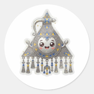 Kawaii Moroccan Amazigh Fibula - Traditional Tizer Classic Round Sticker