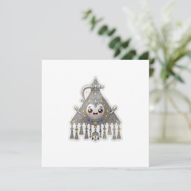 Kawaii Moroccan Amazigh Fibula - Traditional Tizer Invitation (Standing Front)
