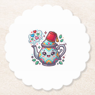 Kawaii Moroccan Teapot Card Paper Coaster