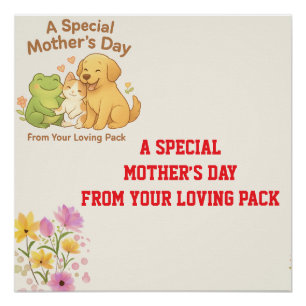 Kawaii Mother's Day Card - From The Pack Poster