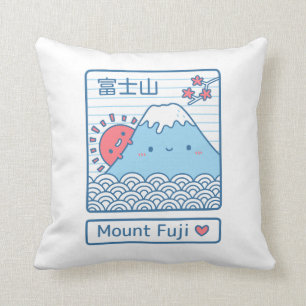Kawaii Mount Fuji Japan Doodle Room Decor Cushion