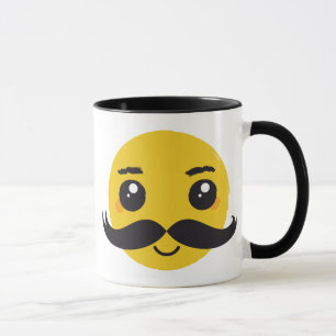 Kawaii Moustache Smiling Mug