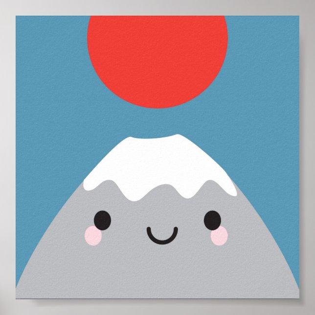 Kawaii Mt Fuji San Poster (Front)
