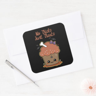 Kawaii Muffin Halloween Square Sticker