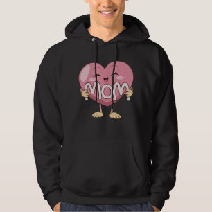 Kawaii Mum Heart Hug Design Hoodie