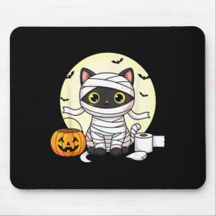 Kawaii Mummy Cat Halloween Black Cat Trick Or Mouse Mat