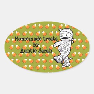 Kawaii Mummy Oval Sticker