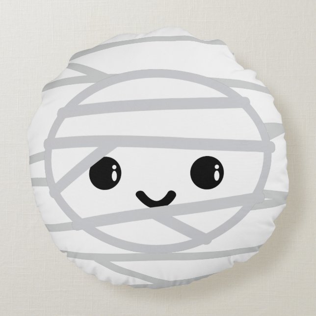 Kawaii Mummy Round Pillow (Back)
