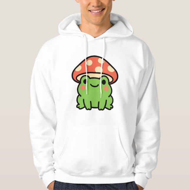 Kawaii Mushroom Frog Hoodie (Front)