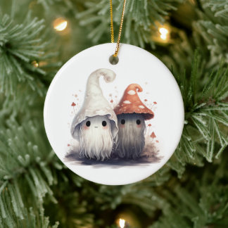 Kawaii Mushroom Trolls Ceramic Tree Decoration
