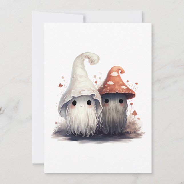 Kawaii Mushroom Trolls Invitation (Front)