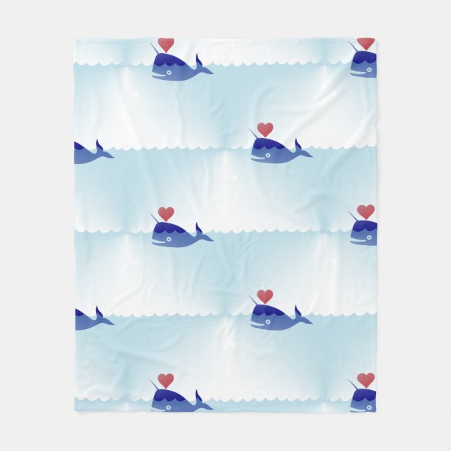 kawaii narwhal blanket (Front)