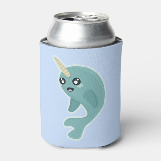 Kawaii Narwhal Can Cooler (Can Front)