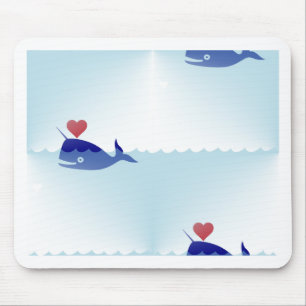 kawaii narwhal mouse mat