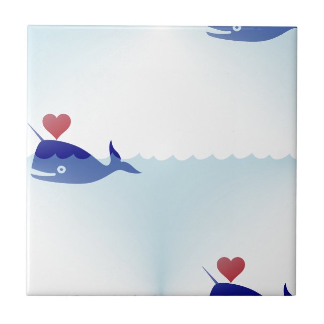 kawaii narwhal tile (Front)