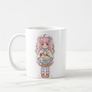 Kawaii Neko Cafe Anime Girl Chibi Mug