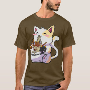 Kawaii Neko Cat Ramen Bowl Anime Japanese Noodles  T-Shirt