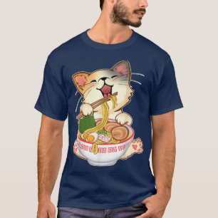 Kawaii Neko Cute Ramen Cats Japanese Noodle Anime  T-Shirt