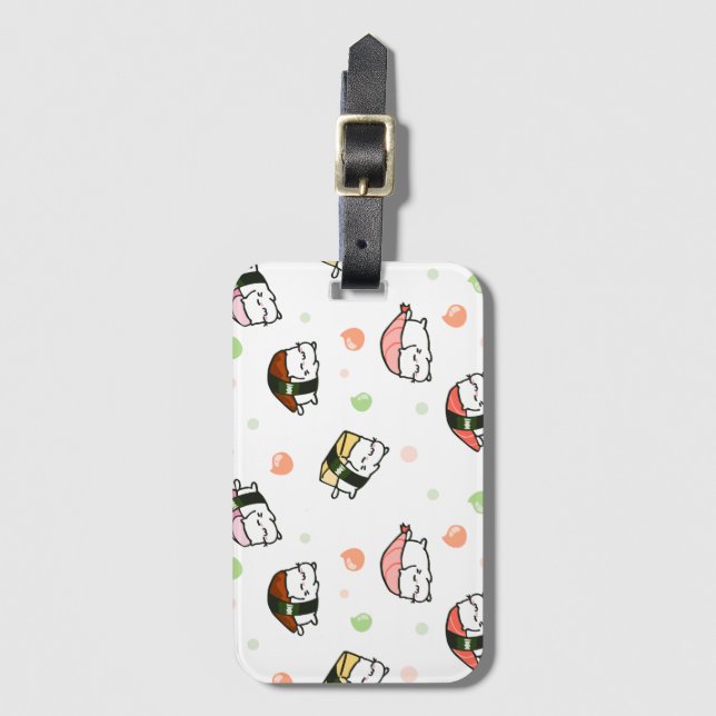 Kawaii Neko Nigiri Luggage Tag (Front Vertical)