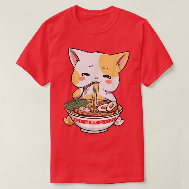 Kawaii Neko Ramen Cute Ramen Cat Japanese Noodle G T-Shirt (Design Front)