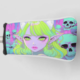 Kawaii Neon Gothic Demon Anime Girl Golf Head Cover
