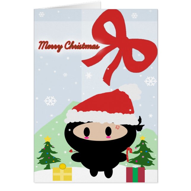Kawaii Ninja Christmas Card (Front)