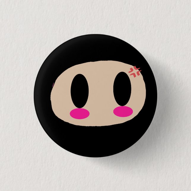 Kawaii Ninja Face Button (Front)