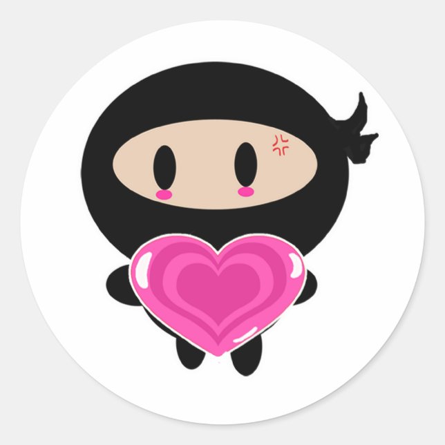 Kawaii Ninja Heart Giver Sticker (Front)