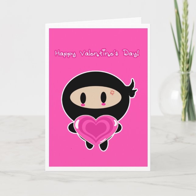 Kawaii Ninja Valentine's Day Card (Front)