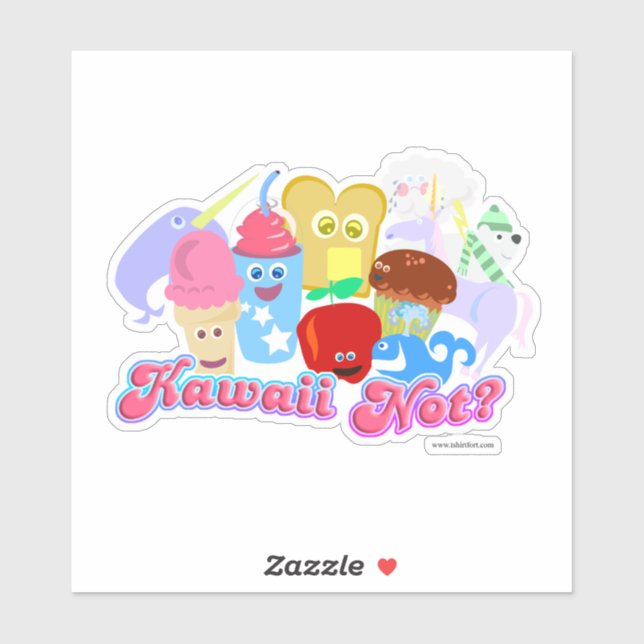Kawaii Not Slogan Happy Cute Food Characters (Sheet)