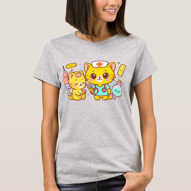 Kawaii Nurse Cats T-Shirt (Front)