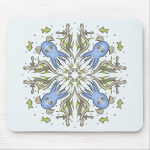 Kawaii Octopus Kaleidoscope - Ocean Dreams Kids Mouse Mat