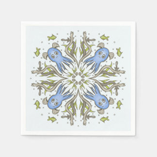 Kawaii Octopus Kaleidoscope - Ocean Dreams Kids Napkin