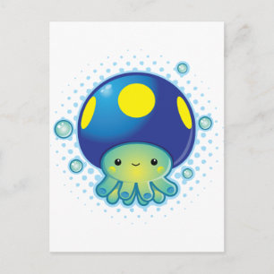 Kawaii Octopus Mushroom Postcard