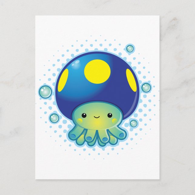 Kawaii Octopus Mushroom Postcard (Front)