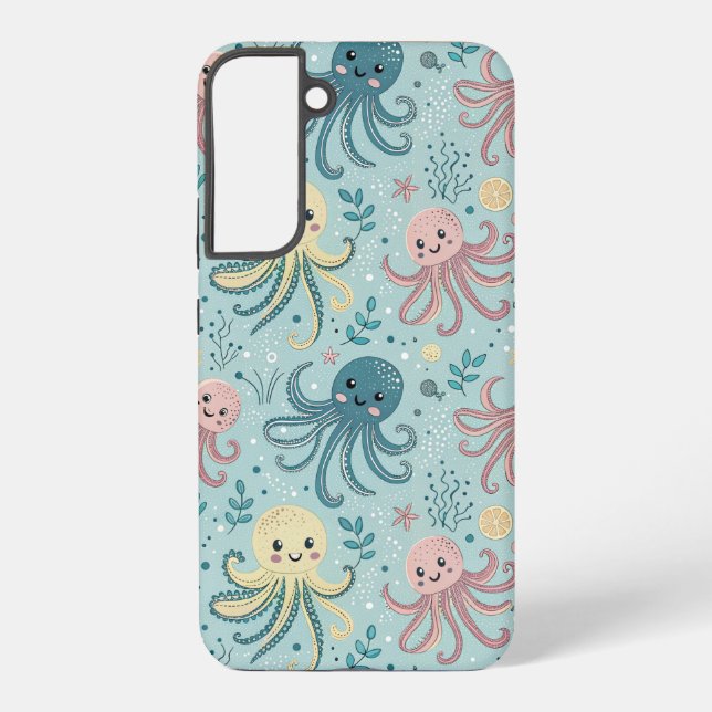 Kawaii Octopus Pattern Samsung Galaxy S22+ Case (Back)